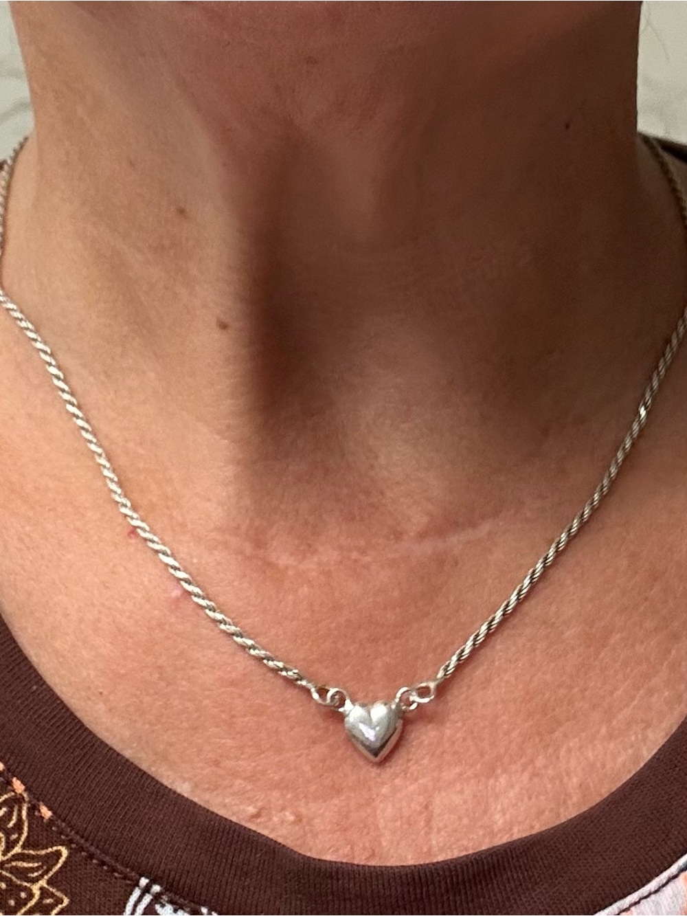 Sterling Heart Pendant Necklace - Silver